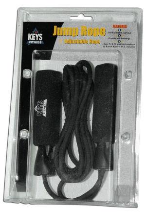 KeysFitness Speed Jump Rope 9 ft. Adjustable (Black) *CLOSEOUT*